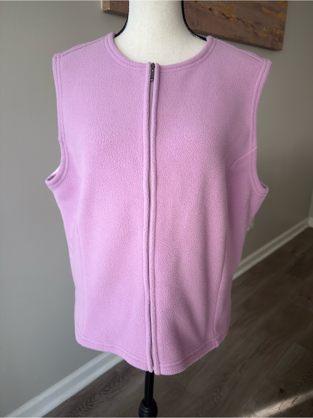 Vintage L.L.Bean Polartec Fleece Vest Women’s L USA Made Lavender Pink Y2K